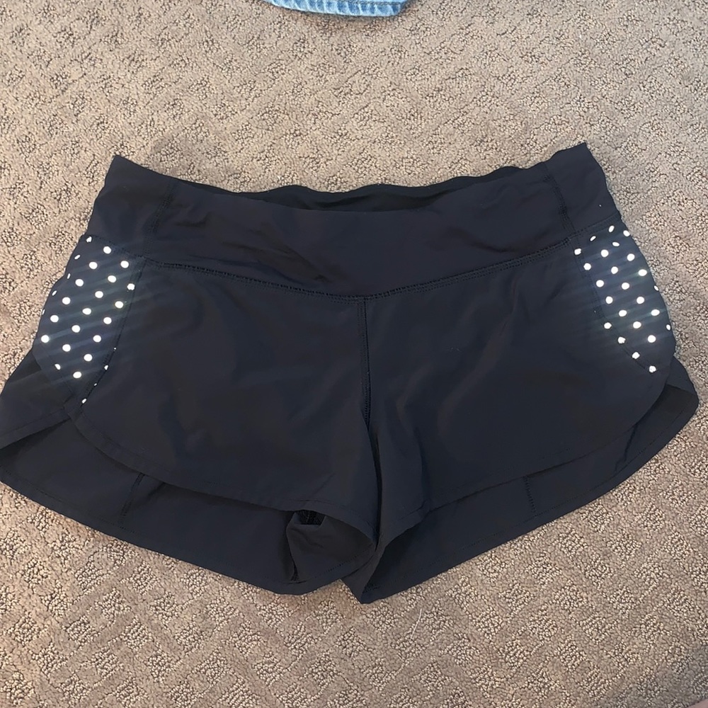 Black LuluLemon Atheltic Shorts w/ Polka Dots on Side